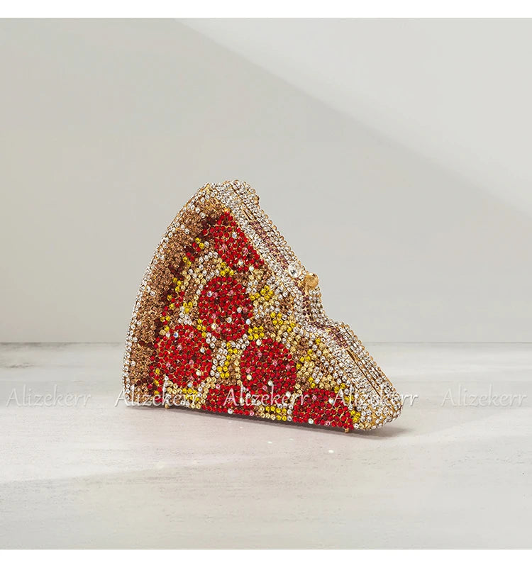 Pizza Shaped Diamond Evening Clutch